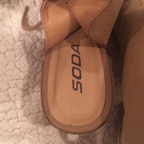 Soda Lace Up Cutout Bootie Peep Toe Heels - Picture 9 of 11